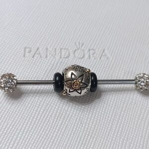 PandoraSilver/14k Diamond Star Bright Two Tone Charm (2 Listed Separate)